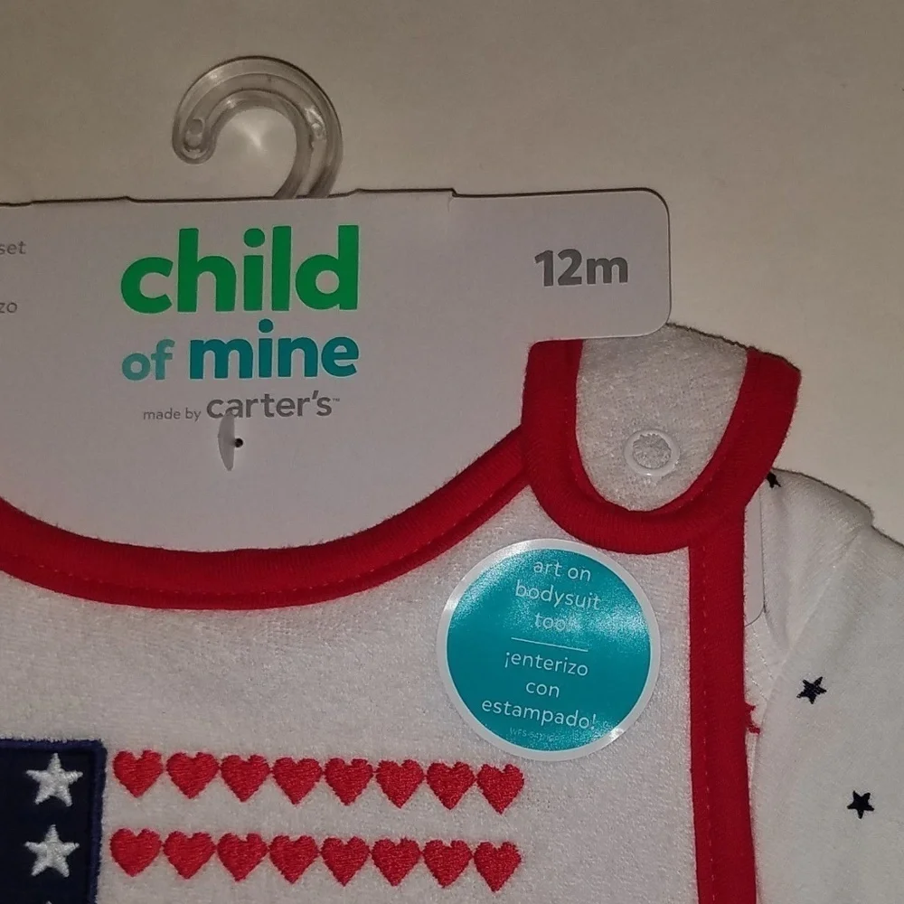 NEW Carters Child Mine America Sweetheart Baby 6-9 OR 12 Months 4th of July